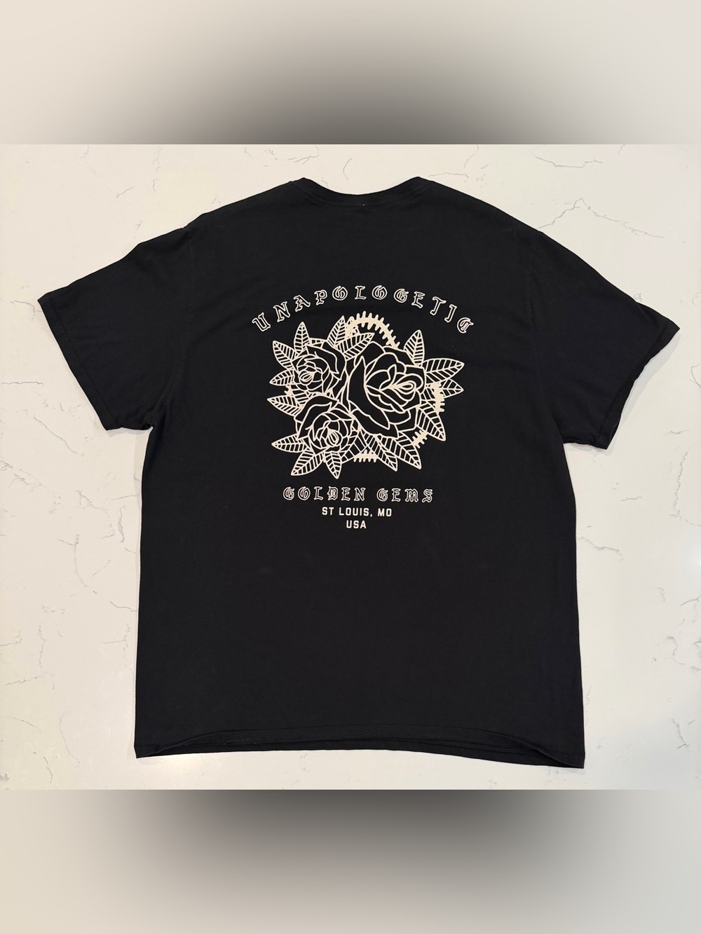 UNAPOLOGETIC Rose Graphic T-Shirt Black XL Floral Streetwear Tattoo Style